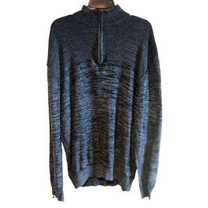 Buckle Black Mens Athletic Fit XL Half-Zip Knit Sweater In Heathered Charcoal &